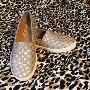 Toms silver loafers